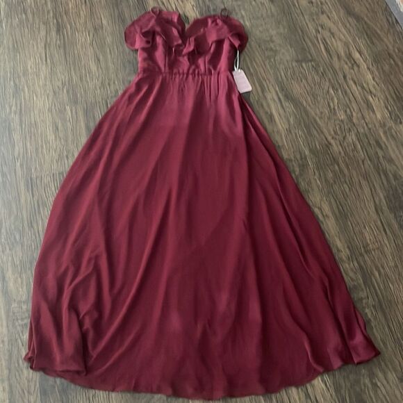 NWT DESSY COLLECTION JUNIOR BRIDESMAID DRESS JR548 IN BURGUNDY - size 16 Juniors - Picture 4 of 6